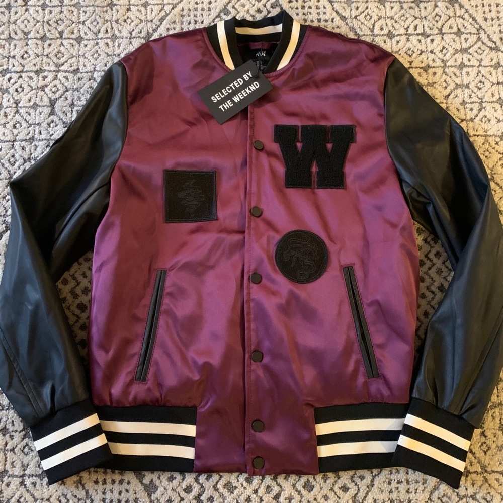 H&M x The Weeknd collaboration varsity jacket